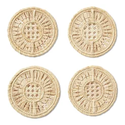 AERIN Place Settings & Linens|Ada Raffia Coasters, Set of 4