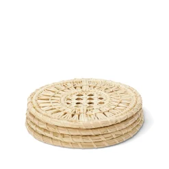 AERIN Place Settings & Linens|Ada Raffia Coasters, Set of 4