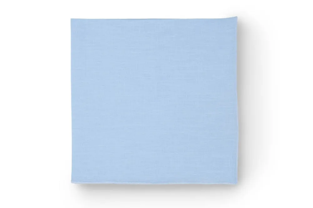 TriChi Design Place Settings & Linens|Air Blue Napkin with Blue Small Trim, Set of 4