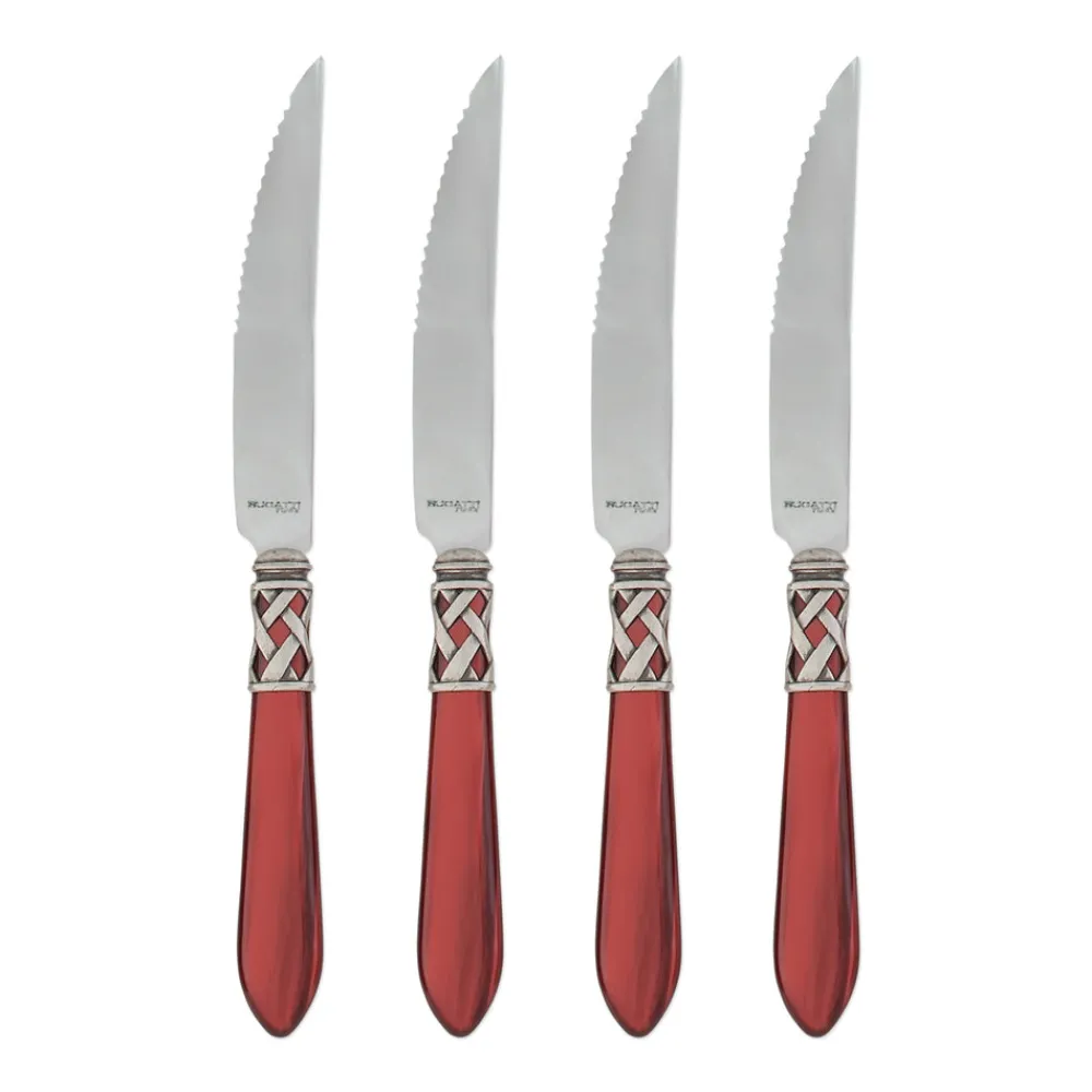 VIETRI Flatware|Aladdin Antique White Steak Knives, Set of 4