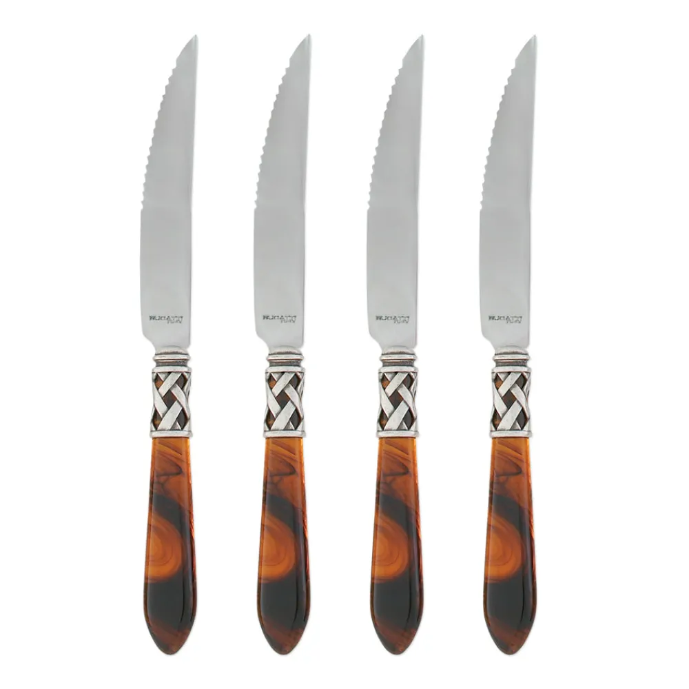 VIETRI Flatware|Aladdin Antique White Steak Knives, Set of 4