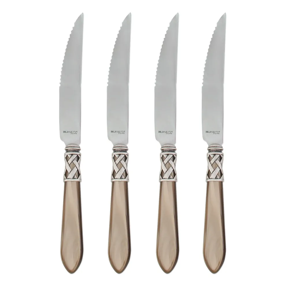 VIETRI Flatware|Aladdin Antique White Steak Knives, Set of 4