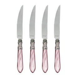 VIETRI Flatware|Aladdin Antique White Steak Knives, Set of 4