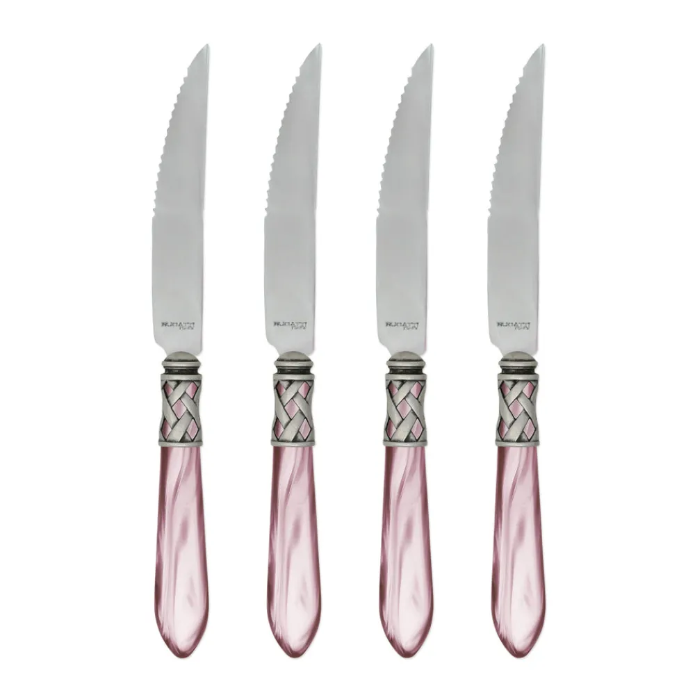 VIETRI Flatware|Aladdin Antique White Steak Knives, Set of 4