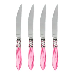 VIETRI Flatware|Aladdin Antique White Steak Knives, Set of 4