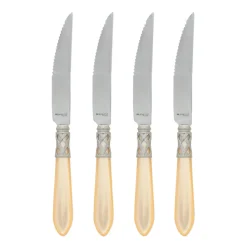 VIETRI Flatware|Aladdin Antique White Steak Knives, Set of 4