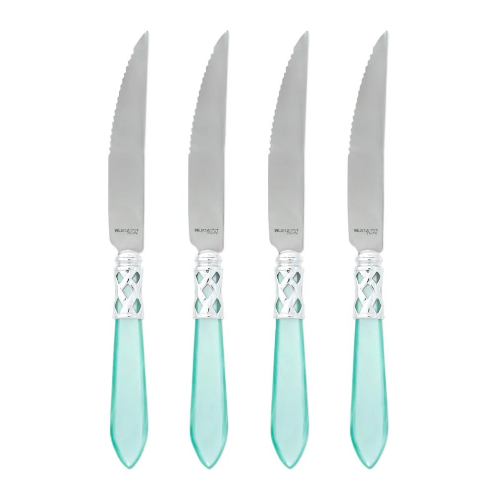 VIETRI Flatware|Aladdin Antique White Steak Knives, Set of 4