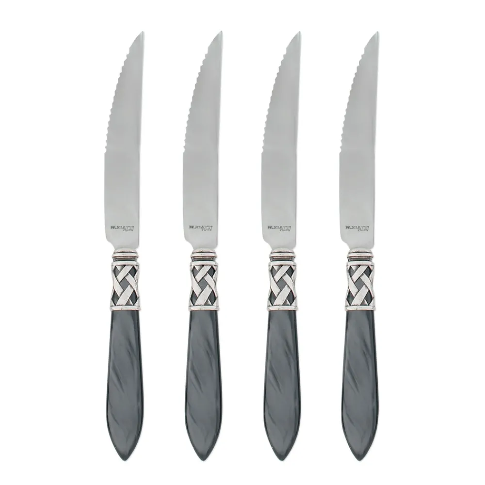 VIETRI Flatware|Aladdin Antique White Steak Knives, Set of 4