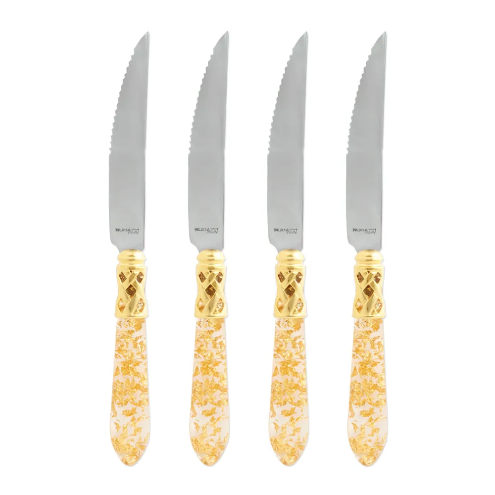 VIETRI Flatware|Aladdin Brilliant Steak Knives, Set of 4