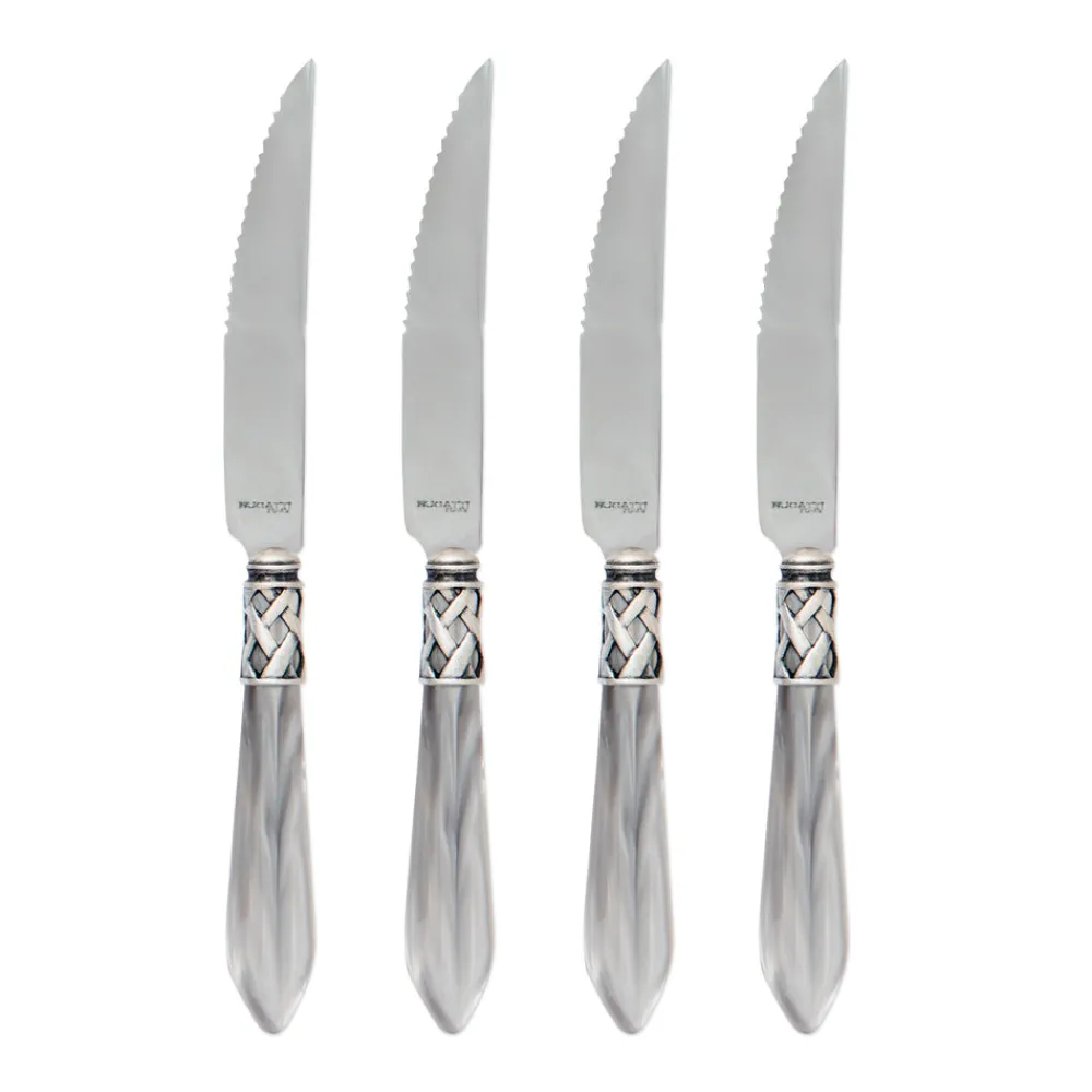 VIETRI Flatware|Aladdin Brilliant Steak Knives, Set of 4