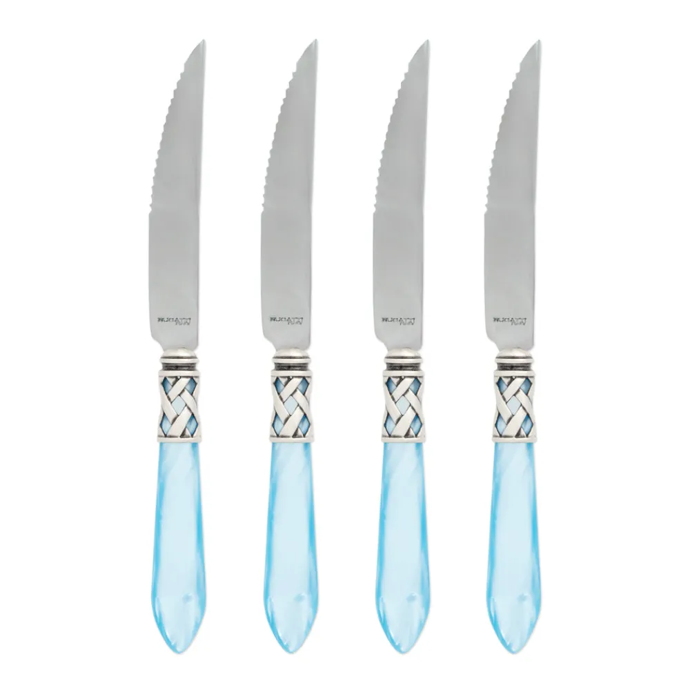 VIETRI Flatware|Aladdin Brilliant Steak Knives, Set of 4