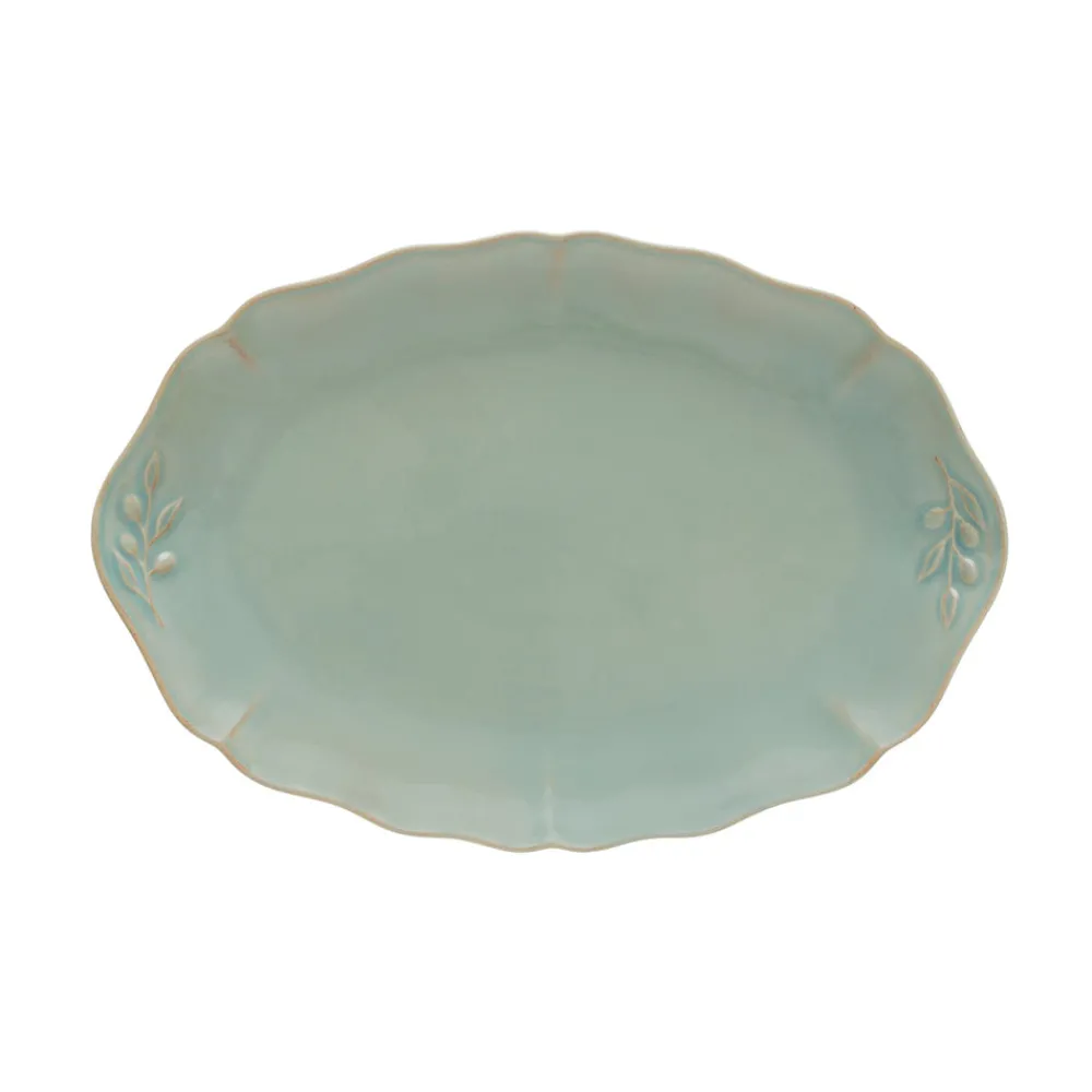 Costa Nova Dinnerware|Alentejo Collection Oval Platter in Turquoise