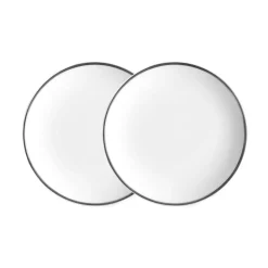 Twig NY Dinnerware|Alex Platinum Set of 2, 6-1/2" Bread/Canape Plates