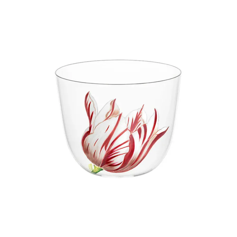 Lobmeyr Glassware|Alpha Tulipmania Water Tumbler with Tulips
