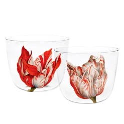 Lobmeyr Glassware|Alpha Tulipmania Water Tumbler with Tulips