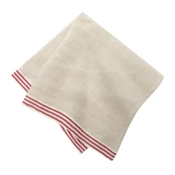 Caravan Place Settings & Linens|Alsace Natural Napkins in Natural & Red, Set of 4