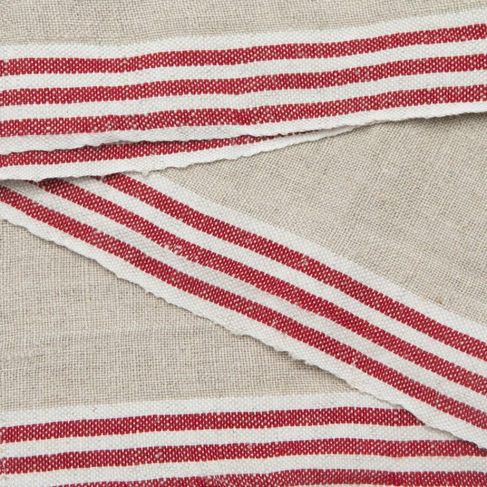 Caravan Place Settings & Linens|Alsace Natural Napkins in Natural & Red, Set of 4