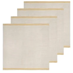 Caravan Place Settings & Linens|Alsace Natural Napkins in Natural & Mustard, Set of 4