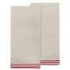 Caravan Place Settings & Linens|Alsace Natural Tea Towels in Natural & Red, Set of 2