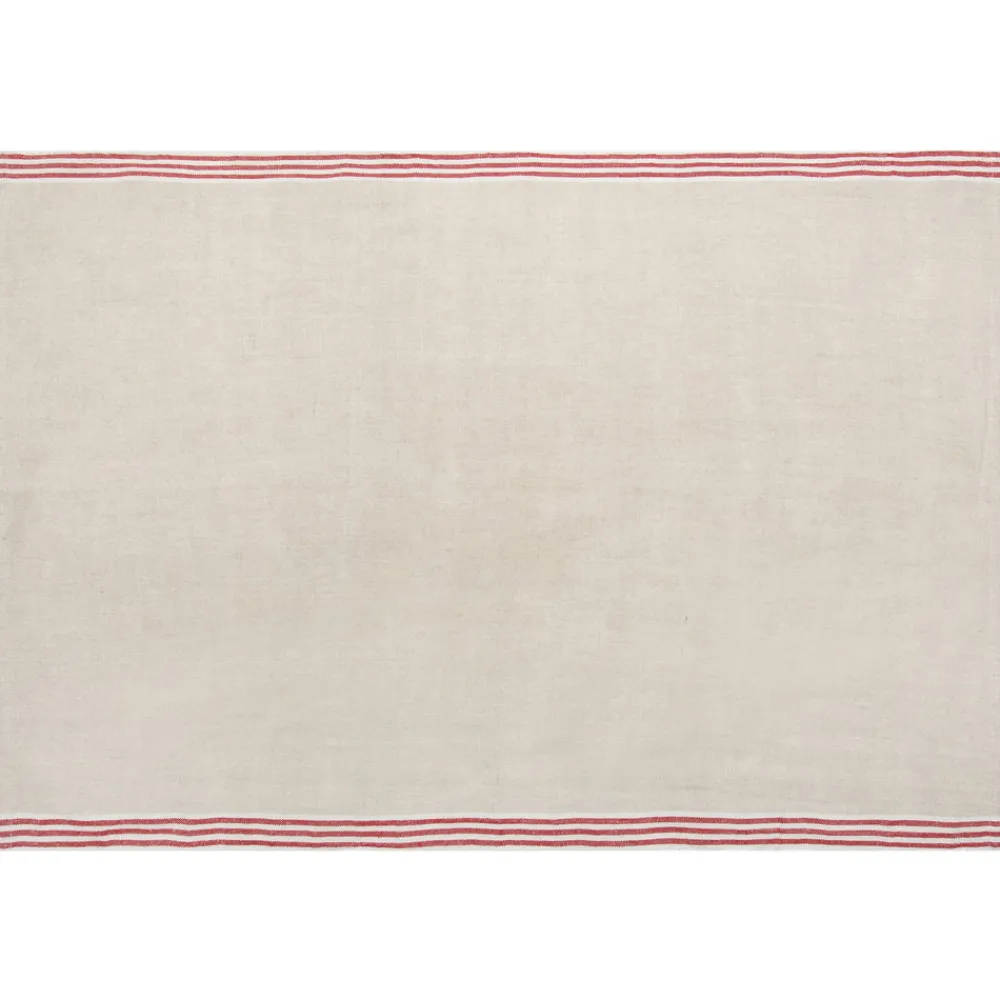 Caravan Place Settings & Linens|Alsace Natural Tea Towels in Natural & Red, Set of 2