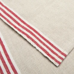 Caravan Place Settings & Linens|Alsace Natural Tea Towels in Natural & Red, Set of 2