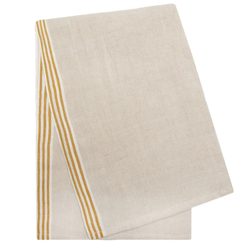Caravan Place Settings & Linens|Alsace Natural Tea Towels in Natural & Mustard, Set of 2