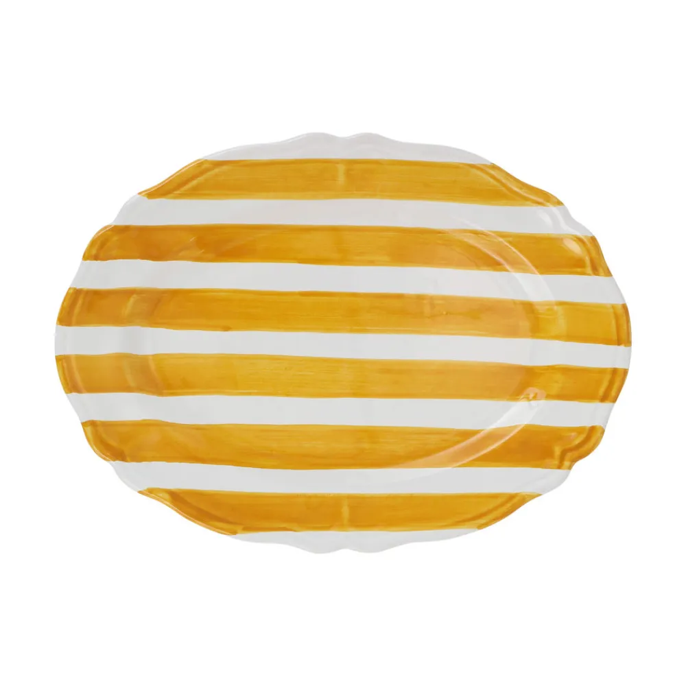 VIETRI Dinnerware|Amalfitana Stripe Oval Platter