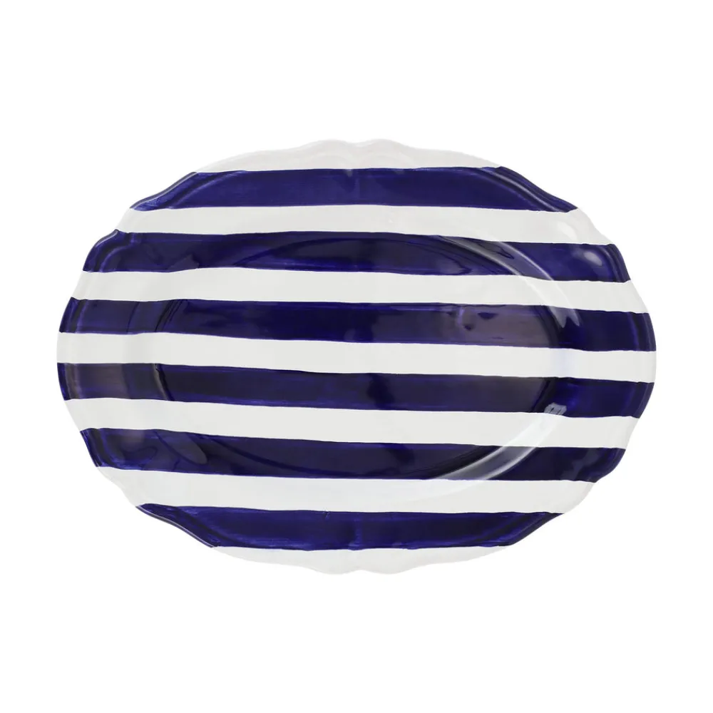VIETRI Dinnerware|Amalfitana Stripe Oval Platter