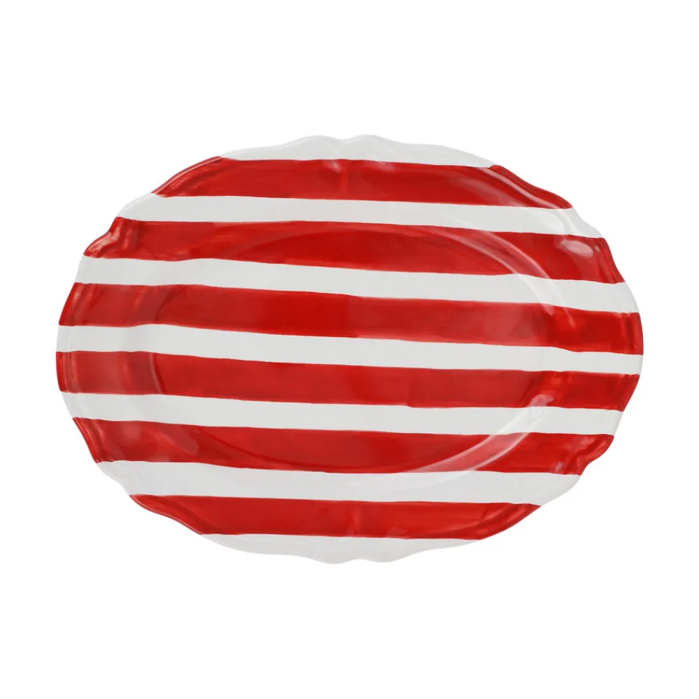 VIETRI Dinnerware|Amalfitana Stripe Oval Platter