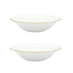 Twig NY Dinnerware|Amelie Brushed Gold Set of 2, Soup / Pasta Bowl