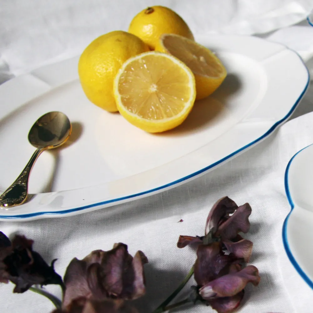 Twig NY Dinnerware|Amelie Royal Blue 14" Oval Platter