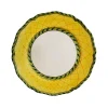 Este Ceramiche Dinnerware|Ananas Dessert Plates in Green/Yellow, Set of 6