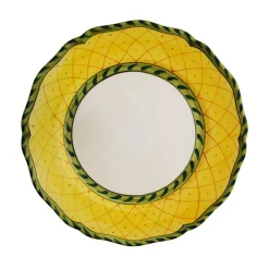 Este Ceramiche Dinnerware|Ananas Dinner Plates in Green/Yellow, Set of 6