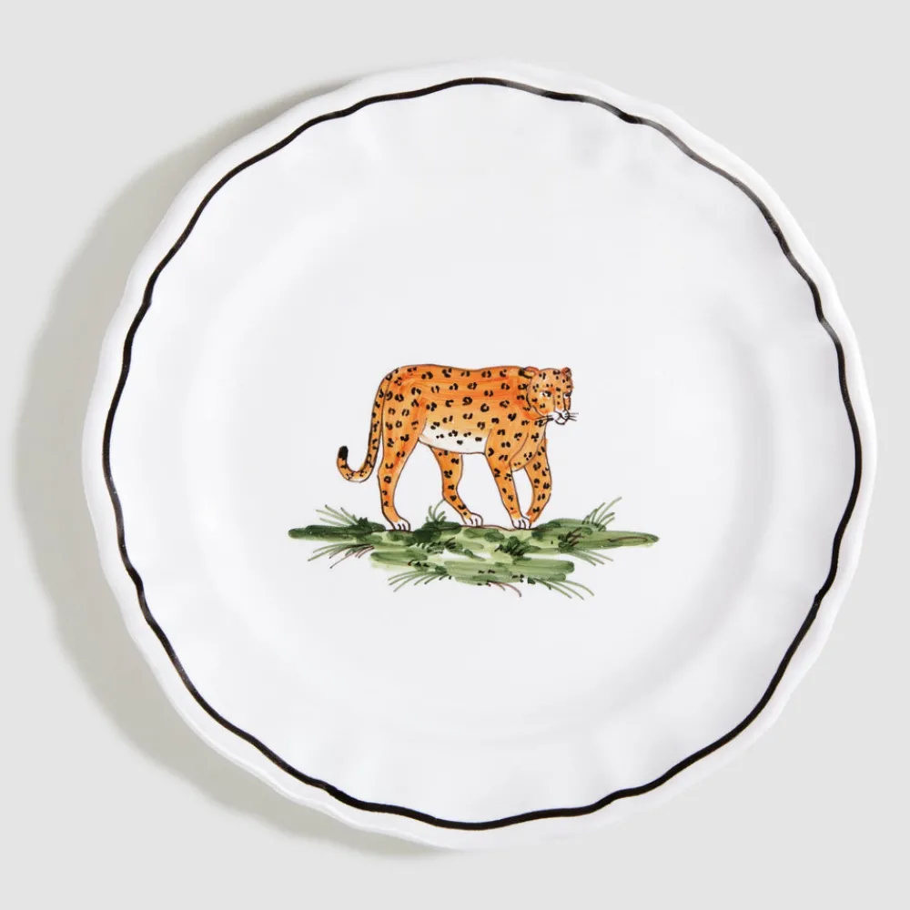 Z.d.G. Dinnerware|Animaux de la Savane Dessert/Side Plate, Leopard
