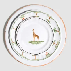 Z.d.G. Dinnerware|Animaux de la Savane Dessert/Side Plate, Camel