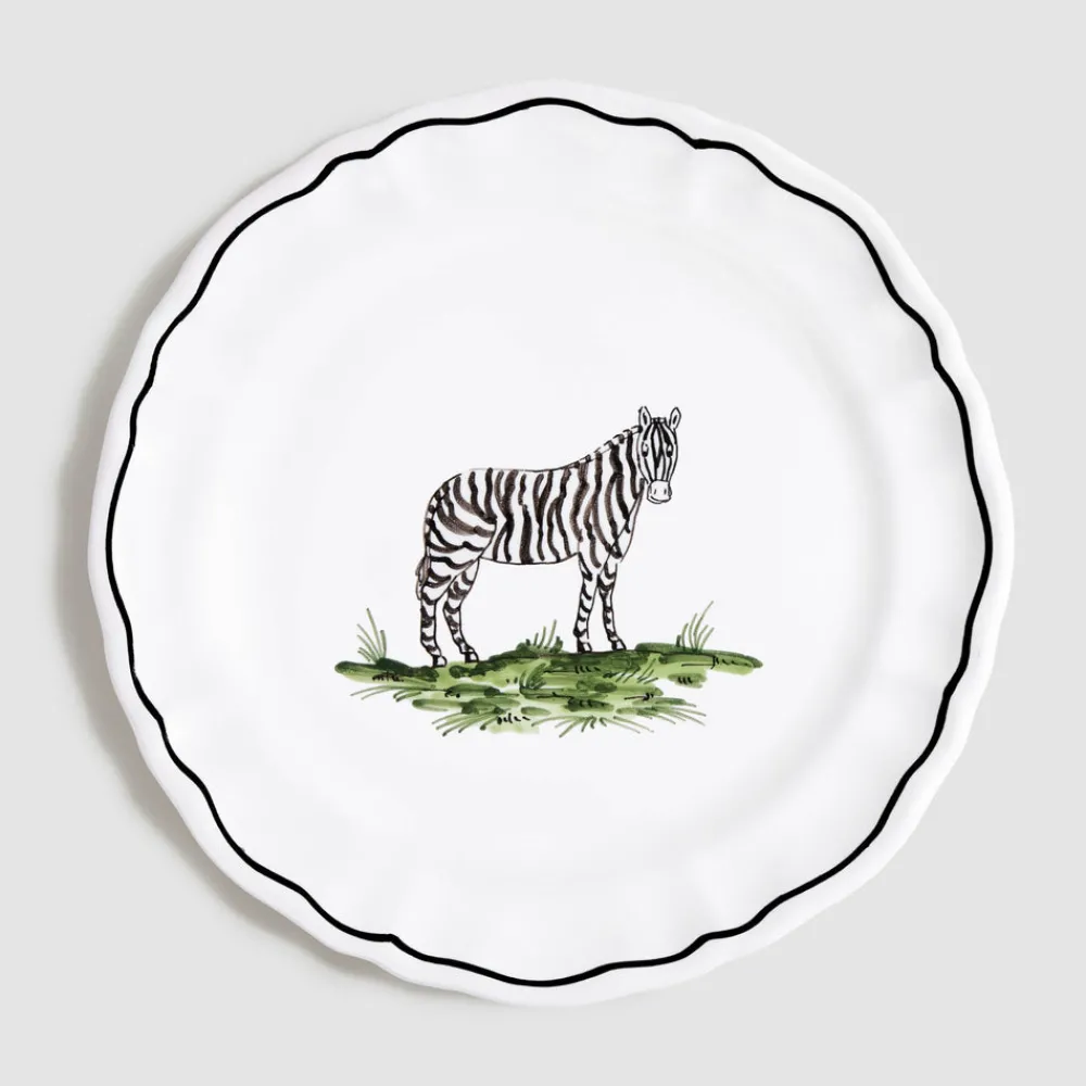 Z.d.G. Dinnerware|Animaux de la Savane Dessert/Side Plate, Zebra