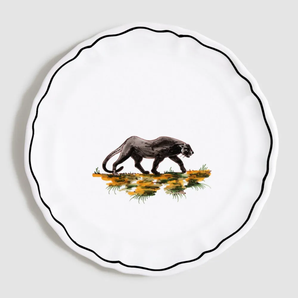 Z.d.G. Dinnerware|Animaux de la Savane Dessert/Side Plate, Panther