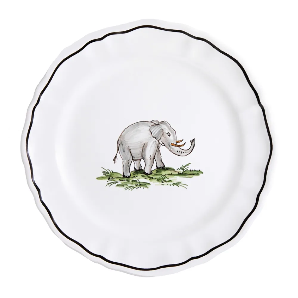 Z.d.G. Dinnerware|Animaux de la Savane Dessert/Side Plate, Elephant