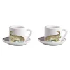 Z.d.G. Dinnerware|Animaux de la Savane Pair of Espresso Cups & Saucers, Crocodile