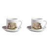 Z.d.G. Dinnerware|Animaux de la Savane Pair of Espresso Cups & Saucers, Rhino