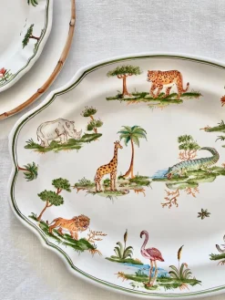 Z.d.G. Dinnerware|Animaux de la Savane Plat Bondil (Large Platter)