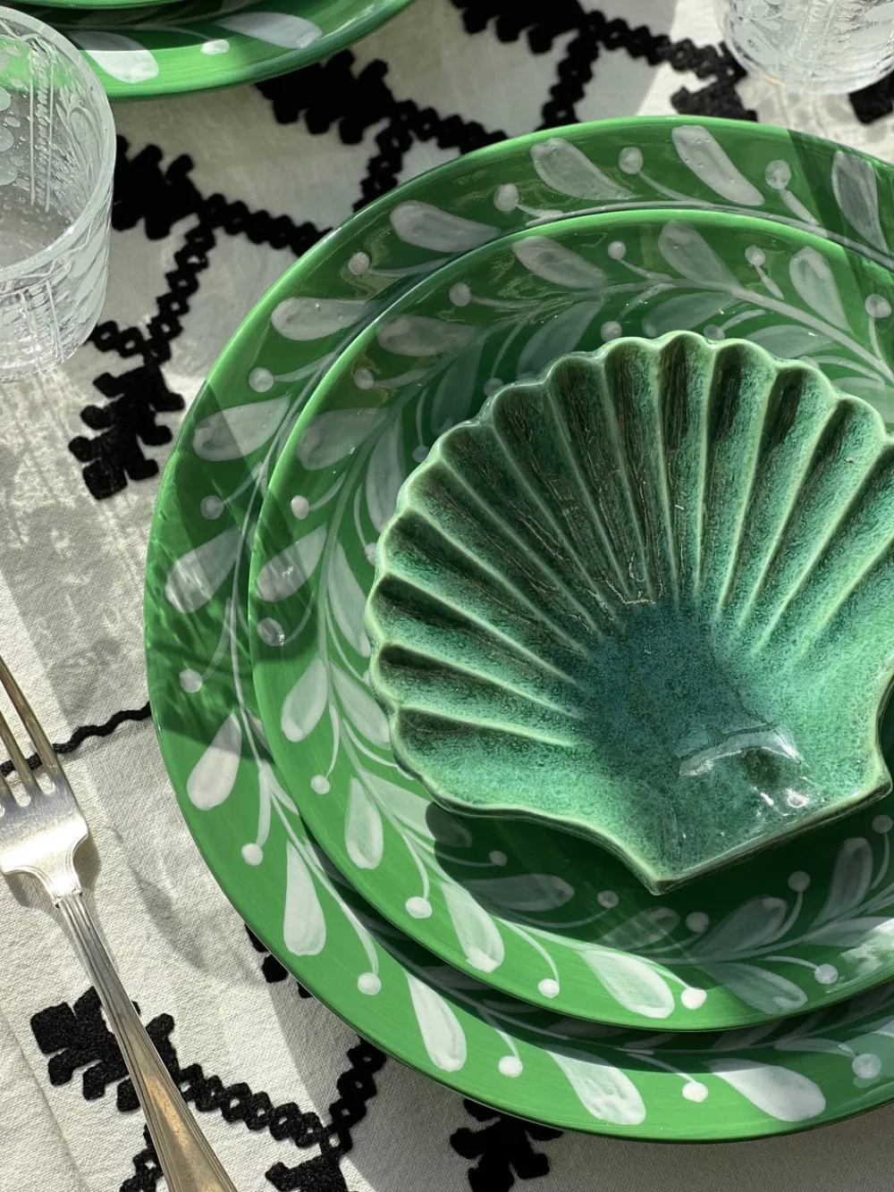 Carolina Irving and Daughters Dinnerware|Anna Green Reverse Dessert Plate