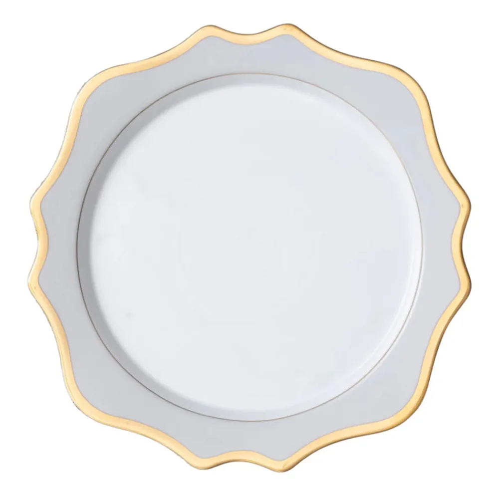 Anna Weatherley Dinnerware|Anna's Palette Charger in Grey/Gold