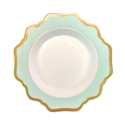 Anna Weatherley Dinnerware|Anna's Palette Rim Soup in Aqua Green