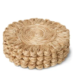 AERIN Place Settings & Linens|Annisa Straw Coasters in Natural, Set of 4