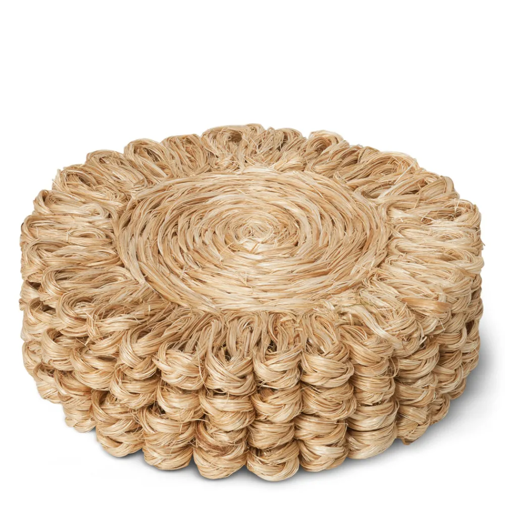 AERIN Place Settings & Linens|Annisa Straw Coasters in Natural, Set of 4