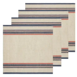 Caravan Place Settings & Linens|Antibes Napkin in Natural & Red, Set of 4