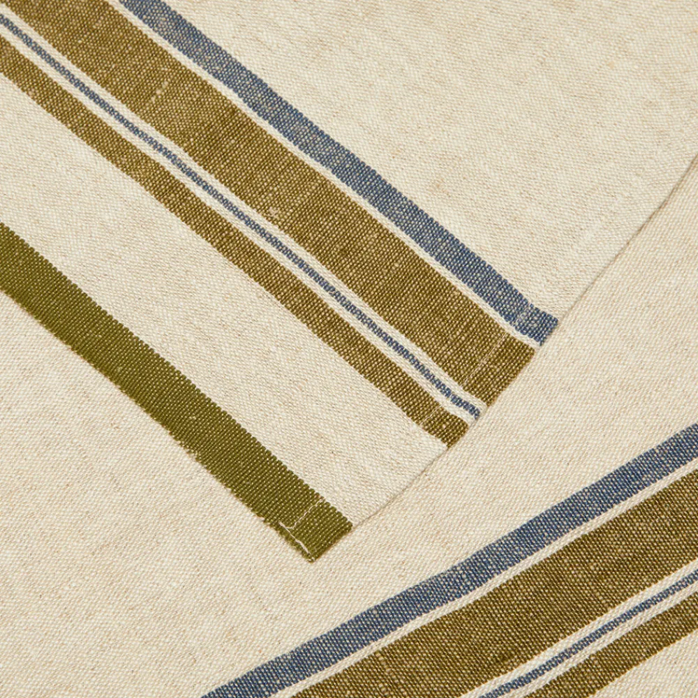 Caravan Place Settings & Linens|Antibes Napkin in Natural & Green, Set of 4