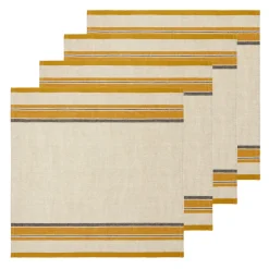 Caravan Place Settings & Linens|Antibes Napkin in Natural & Mustard, Set of 4