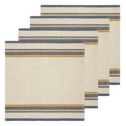 Caravan Place Settings & Linens|Antibes Napkin in Natural & Blue, Set of 4